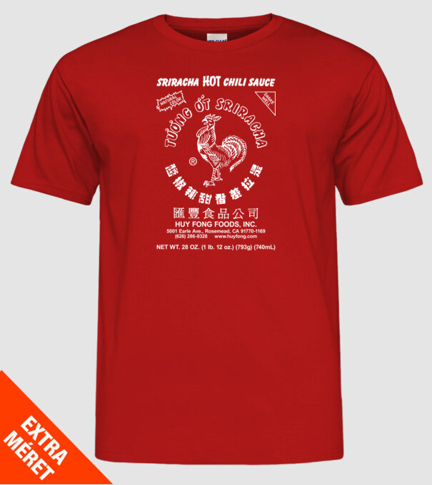 Sriracha v5 minta piros pólón