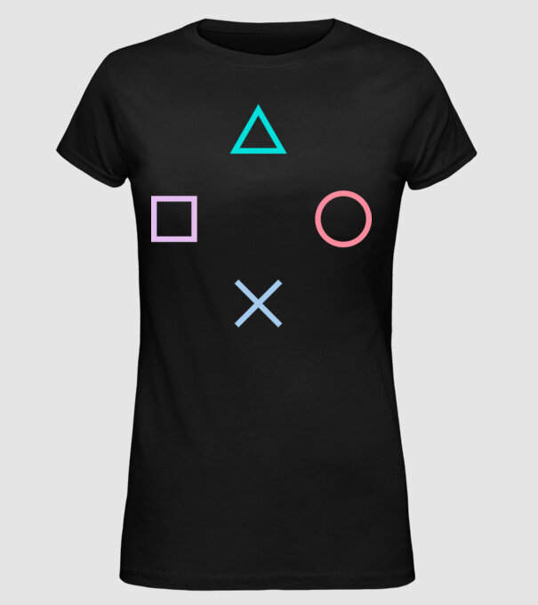 Playstation Symbols V3 minta fekete pólón