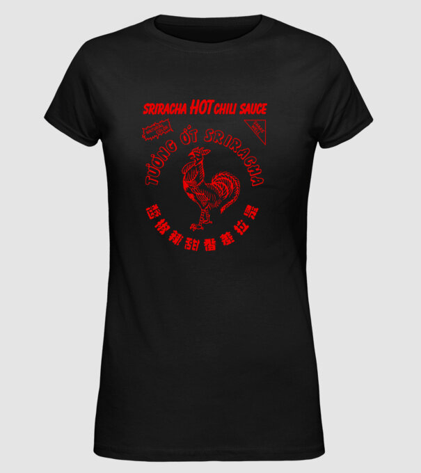 Sriracha Sauce v4 minta fekete pólón