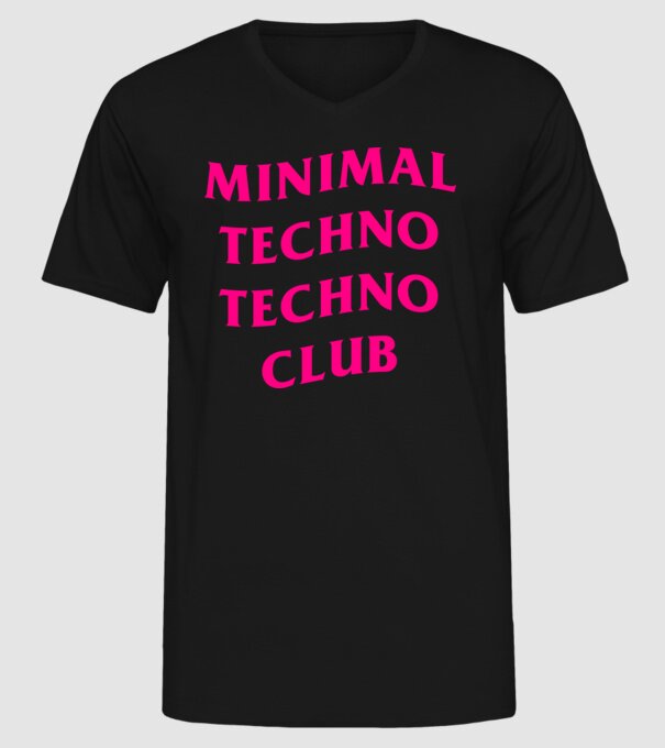 Minimal Techno Techno Club minta fekete pólón