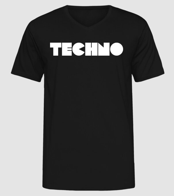 Techno PAC minta fekete pólón