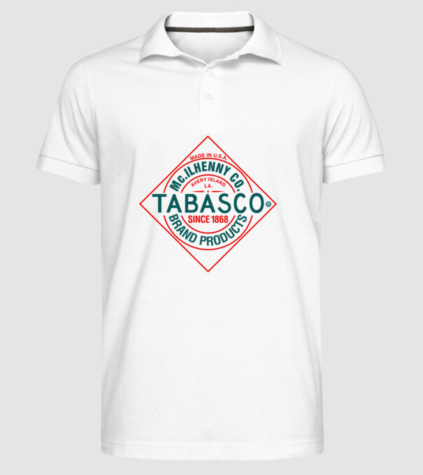 Tabasco Sauce minta fehér pólón