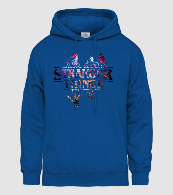Stranger Things v3 minta királykék pólón