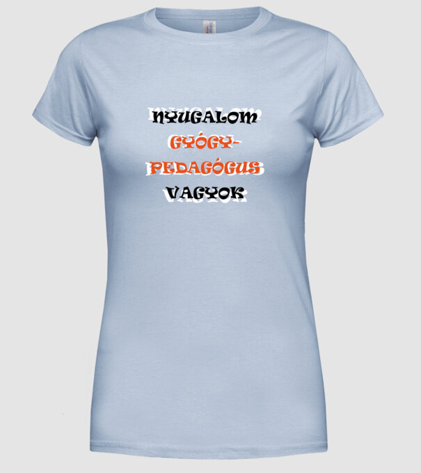 gyogypedagógus minta világoskék pólón