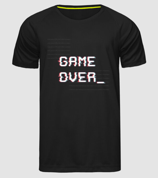 GAME OVER minta fekete pólón