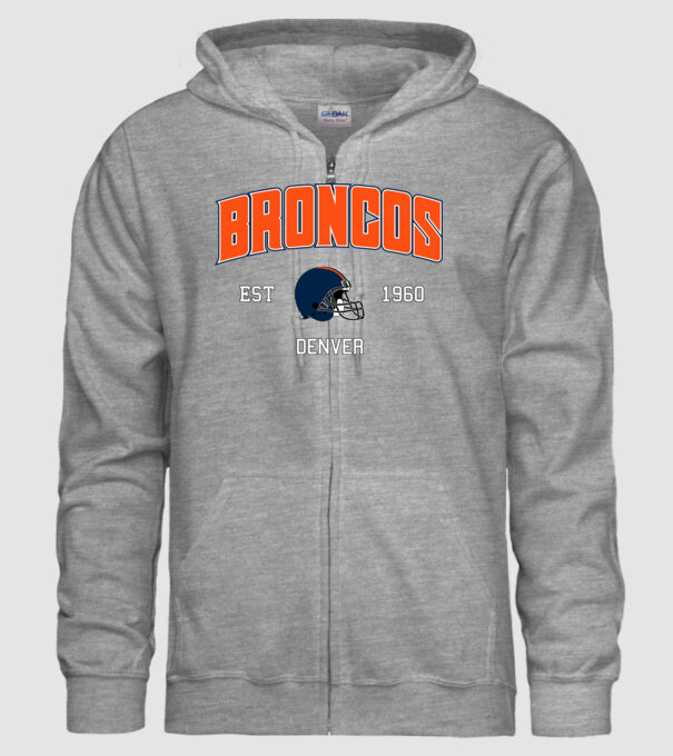 Denver Broncos - retro logo minta szürke pólón