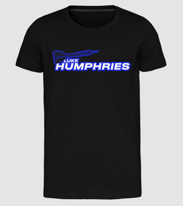 Luke Humphries - profi darts játékos minta fekete pólón