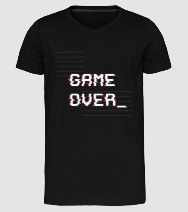 GAME OVER minta fekete pólón