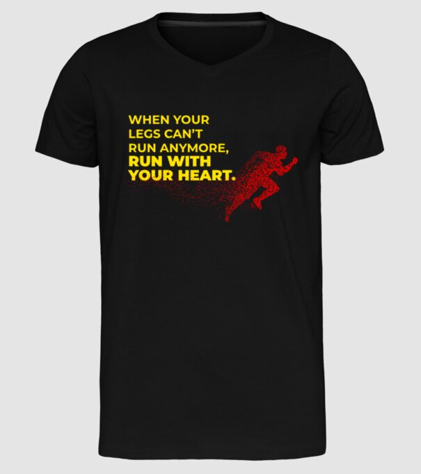 RUN 1 minta fekete pólón