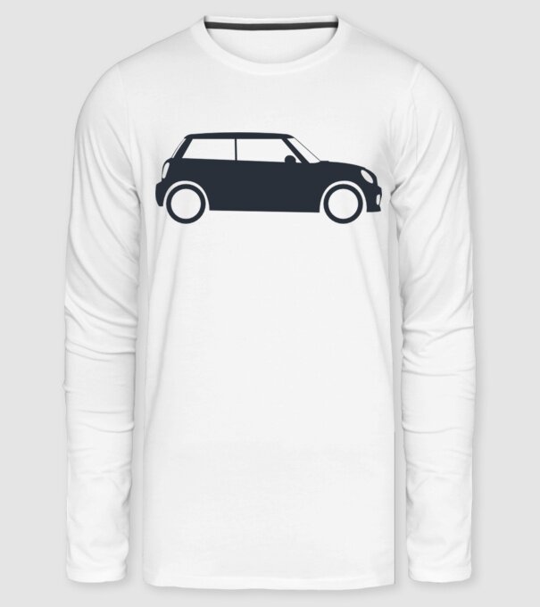 Mini Cooper minta fehér pólón