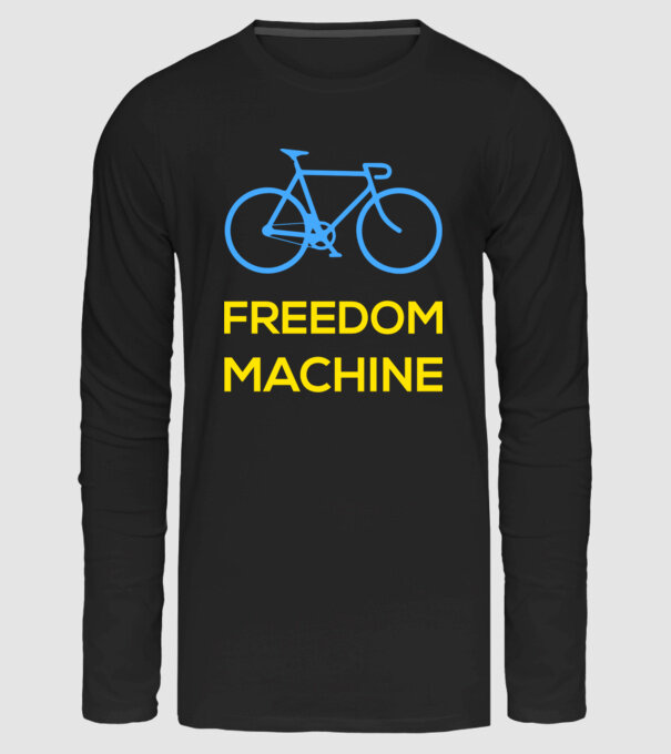 freedom machine - bicikli minta fekete pólón