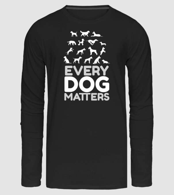 MINDEN KUTYA SZÁMÍT - EVERY DOG MATTERS minta fekete pólón