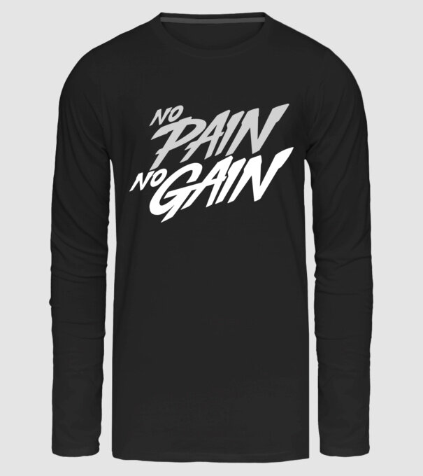 No pain, no gain minta fekete pólón