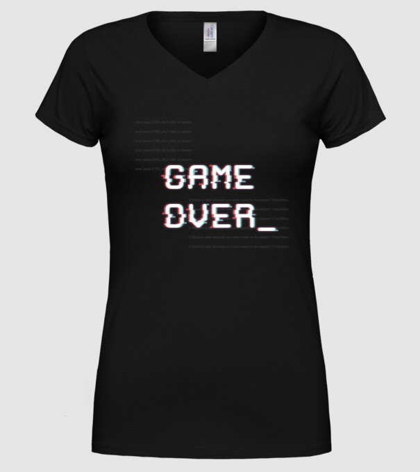 GAME OVER minta fekete pólón