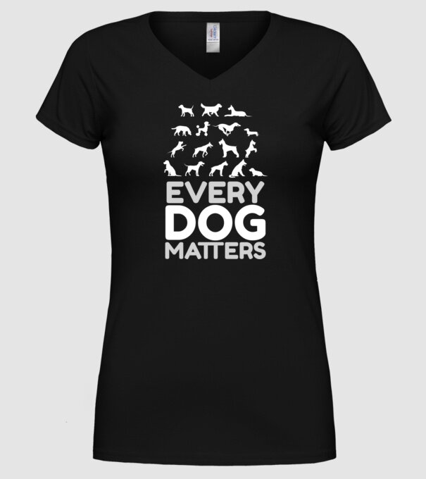 MINDEN KUTYA SZÁMÍT - EVERY DOG MATTERS minta fekete pólón