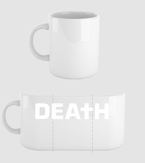death minta fehér pólón