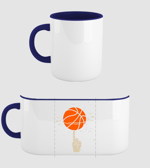 baketball - kosárlabda minta sötétkék pólón