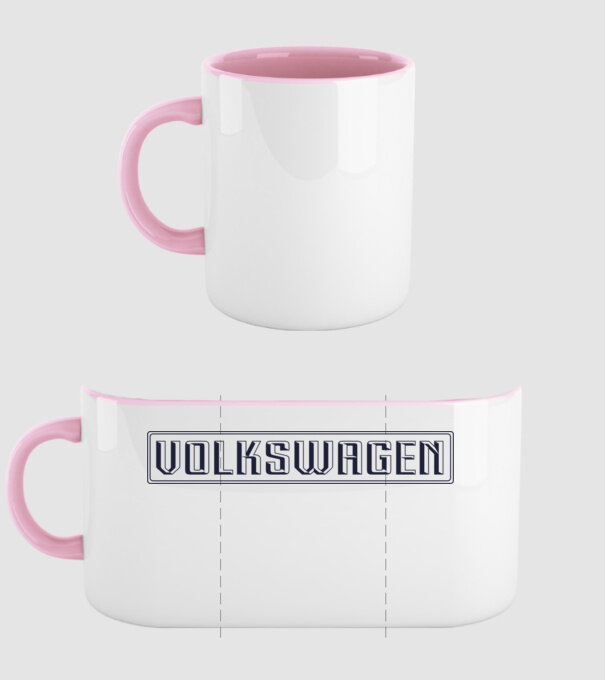 Volkswagen retro logo minta világos rózsaszín pólón