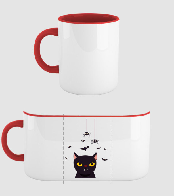 halloween vámpír cica minta piros pólón