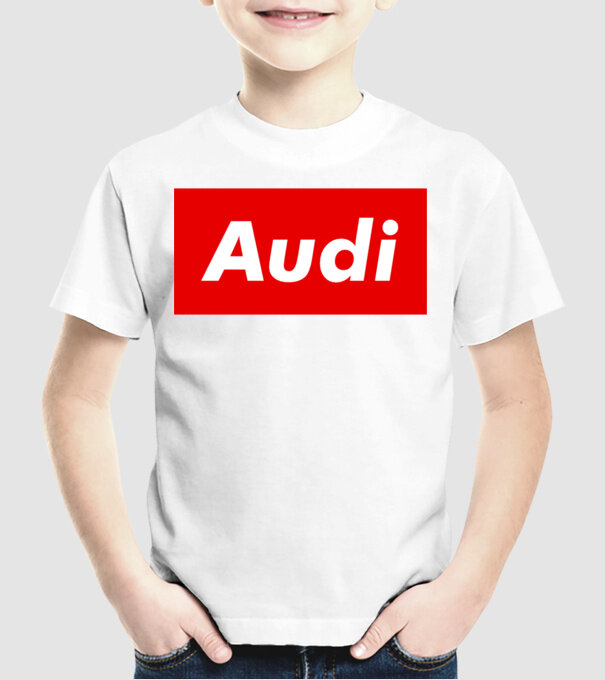 AUDI like supreme minta fehér pólón