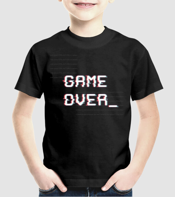 GAME OVER minta fekete pólón