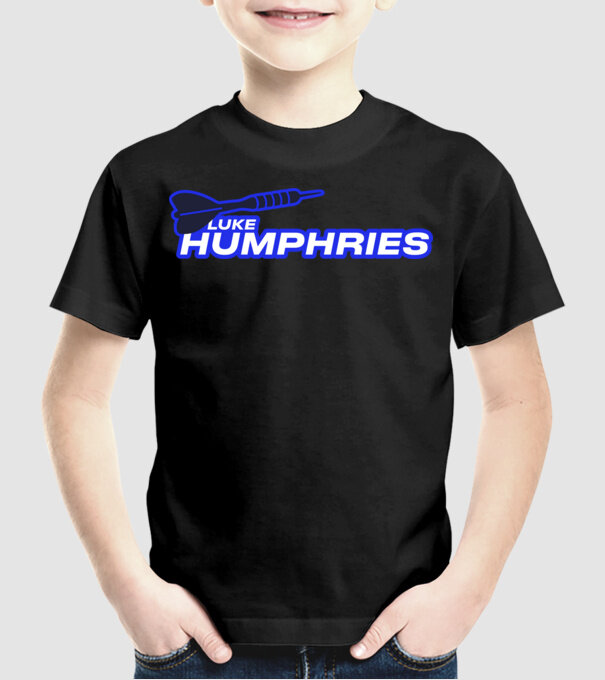 Luke Humphries - profi darts játékos minta fekete pólón