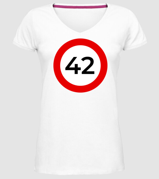 42 - korhatár - szülinap minta fehér pólón