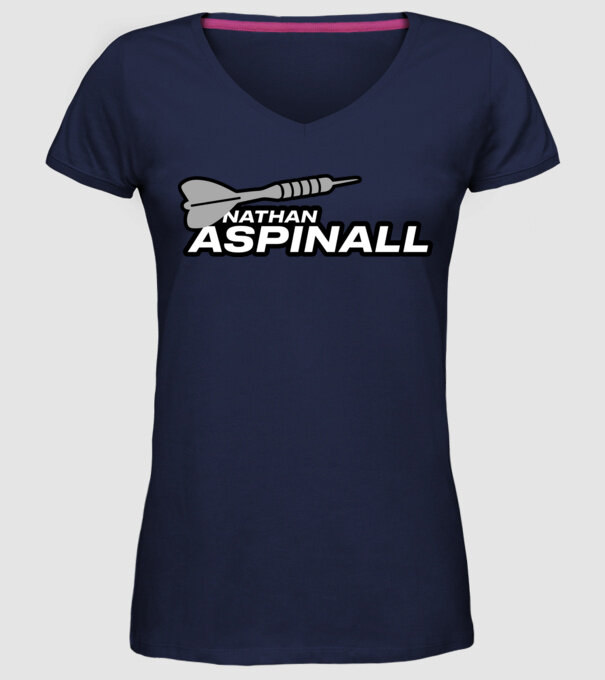 Nathan Aspinall - profi darts játékos minta sötétkék pólón