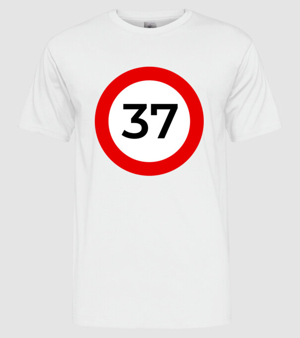 37 - korhatár - szülinap minta fehér pólón