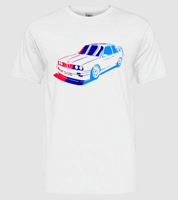 BMW 3 E30 minta fehér pólón