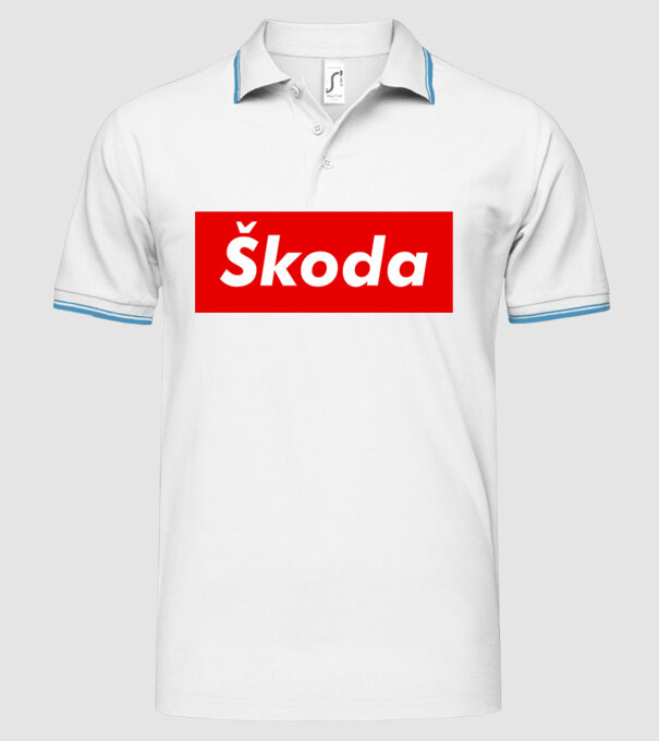 Skoda like supreme minta fehér pólón