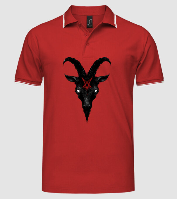 EVIL GOAT minta piros pólón