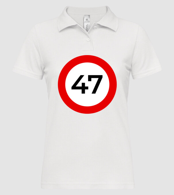 47 - korhatár - szülinap minta fehér pólón