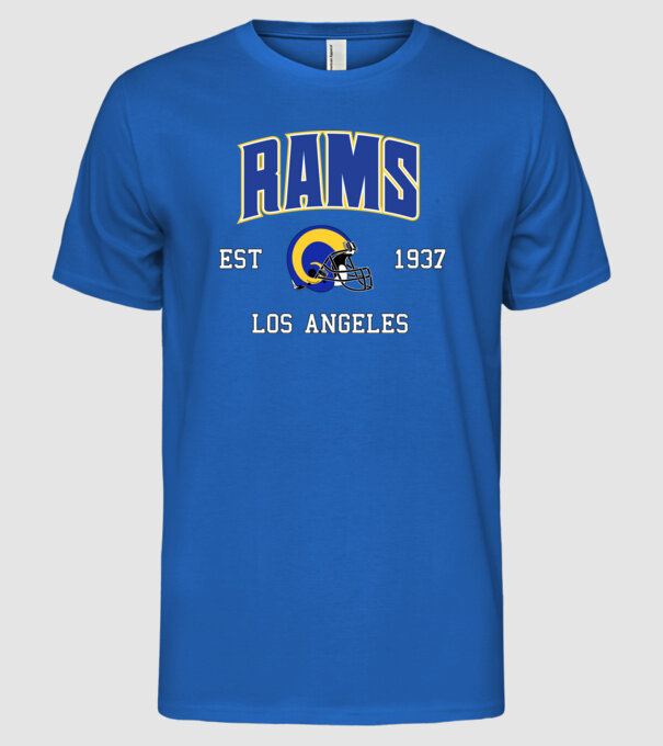 Los Angeles Rams- retro logo minta királykék pólón