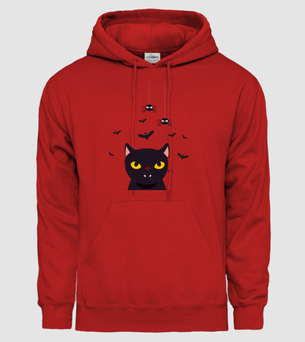halloween vámpír cica minta piros pólón