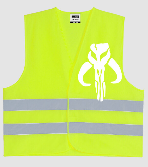 mandalorian szimbólum minta neonsárga pólón
