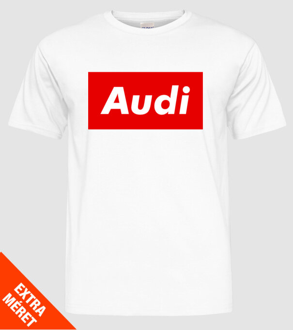 AUDI like supreme minta fehér pólón