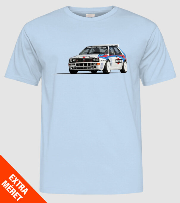 Lancia Delta RALLY minta világoskék pólón