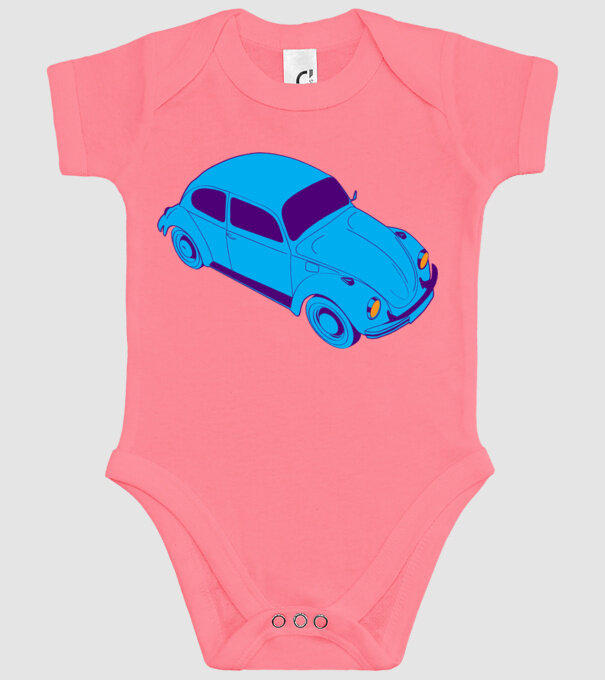 Volkswagen Beetle minta rózsaszín pólón