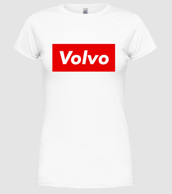 Volvo like supreme minta fehér pólón