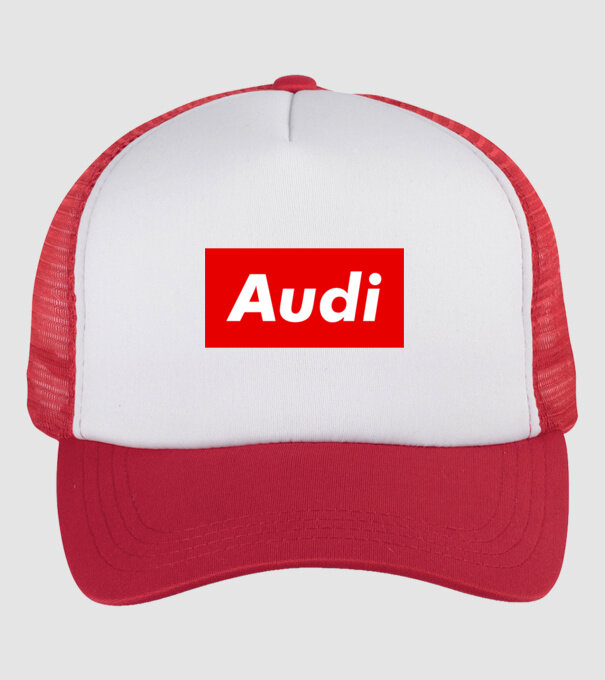 AUDI like supreme minta fehér/piros pólón