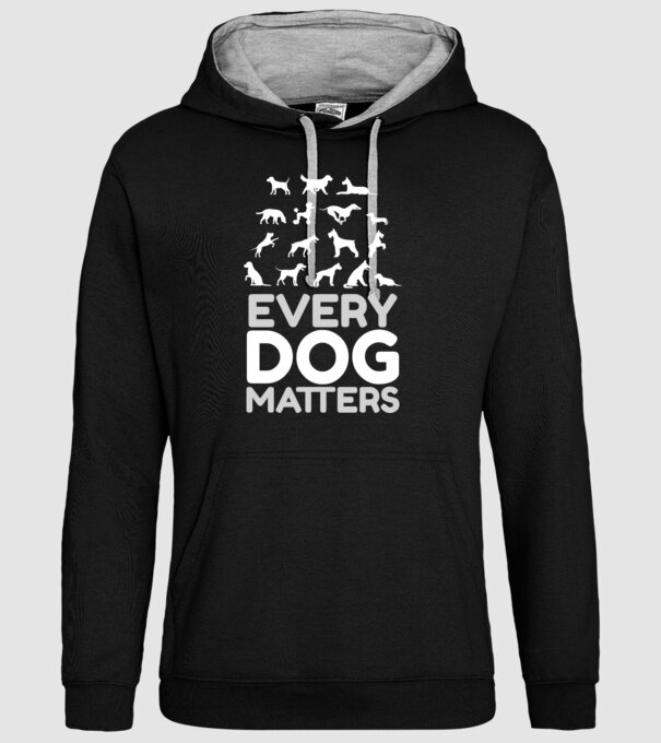 MINDEN KUTYA SZÁMÍT - EVERY DOG MATTERS minta fekete pólón