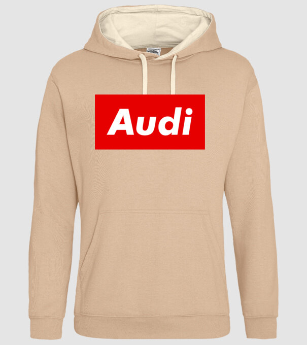 AUDI like supreme minta homokszín pólón
