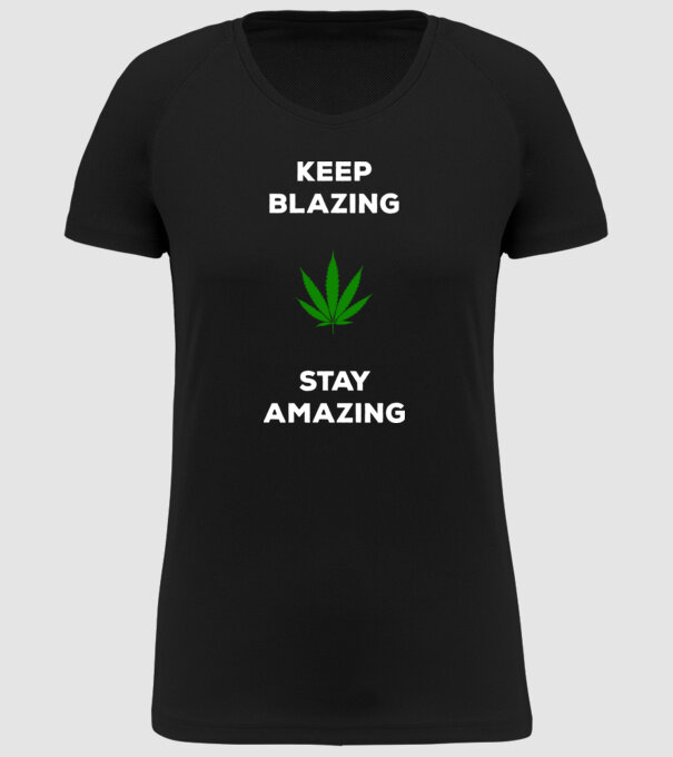 KEEP BLAZING STAY AMAZING minta fekete pólón