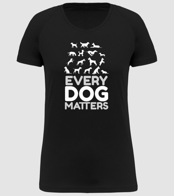 MINDEN KUTYA SZÁMÍT - EVERY DOG MATTERS minta fekete pólón