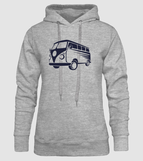 VW Bus minta szürke pólón