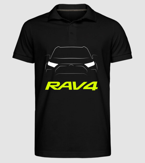 Toyota RAV4 (5th gen.) (XA50) 2019 (logóval - nagy) linecar minta fekete pólón