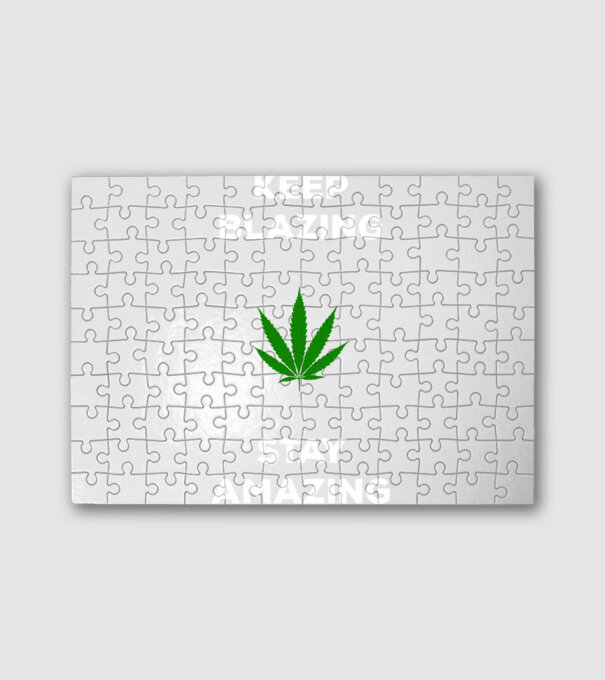 KEEP BLAZING STAY AMAZING minta fehér pólón