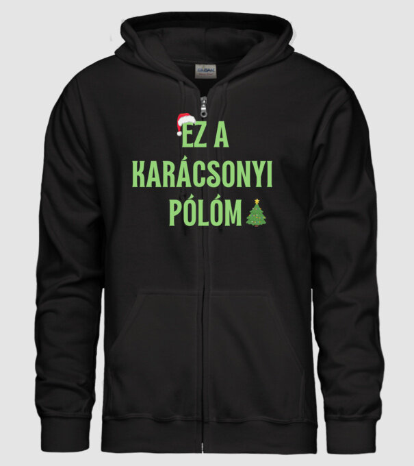 Karácsonyi póló  minta fekete pólón