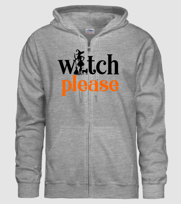 WITCH PLEASE minta szürke pólón